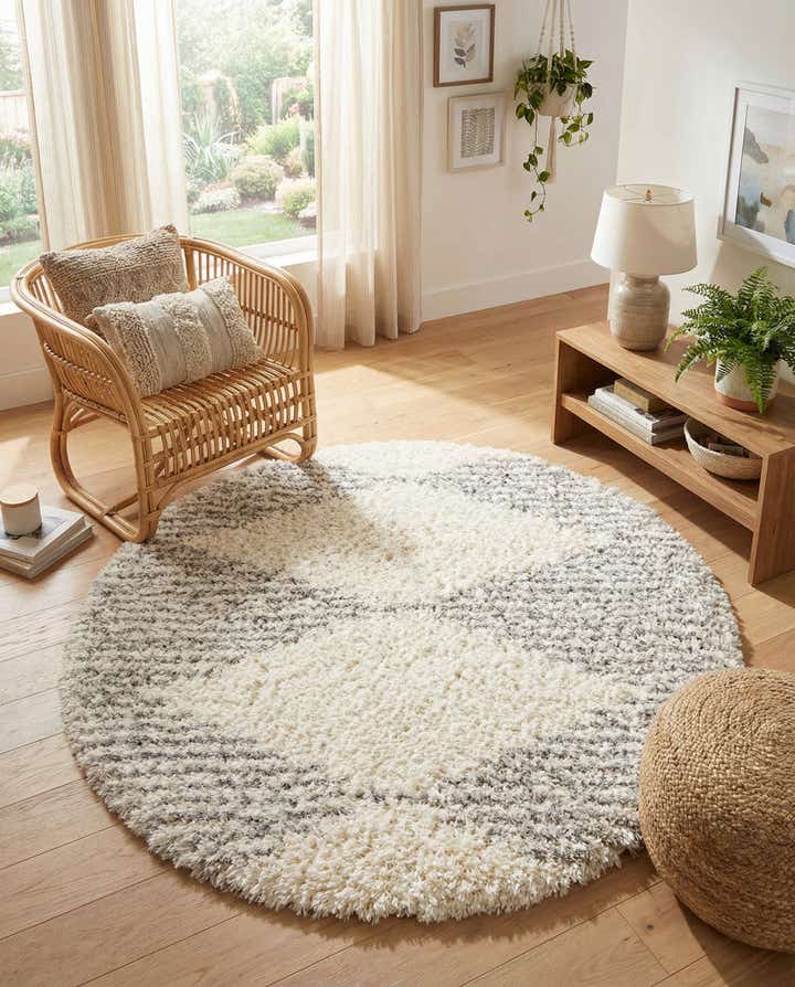 5' x 5' Infinity Shag Round Rug