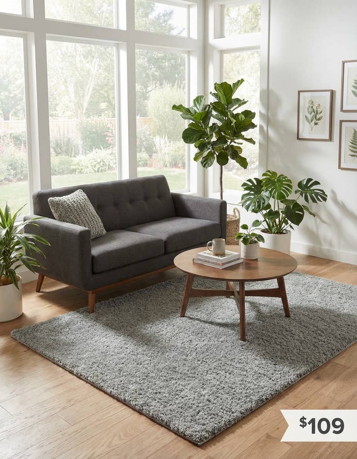 Detail image of 5' x 8' Studio Solid Shag Rug