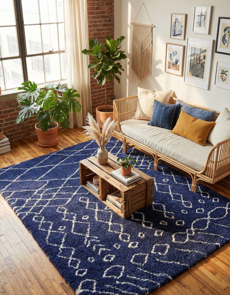 Detail image of  8' x 10' Moroccan Shag Rug