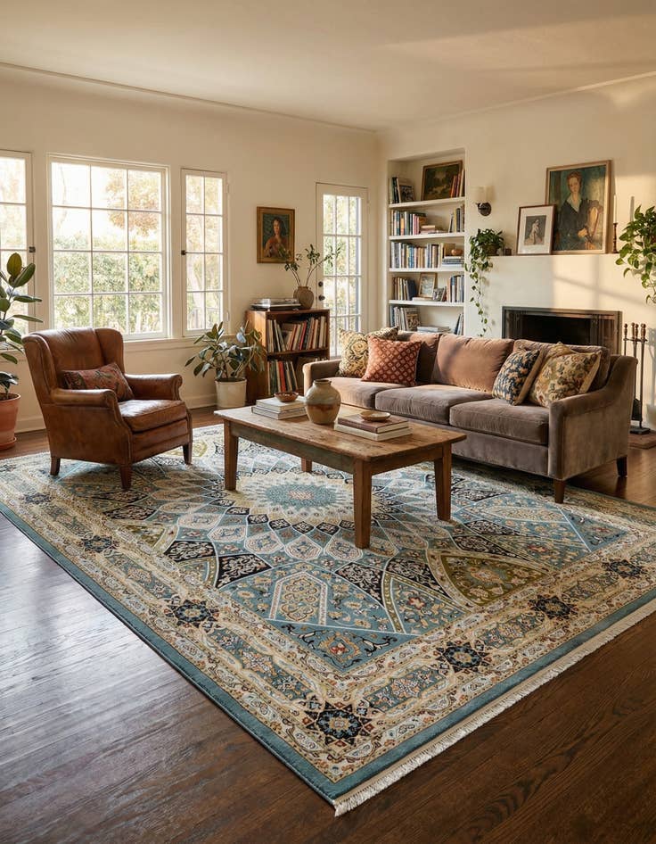 Detail image of 9' x 12' Nain Design Rug