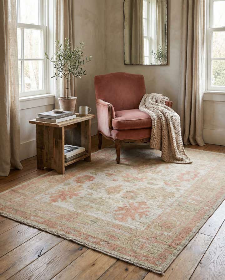 4' 3 x 6' 2 Hand Knotted Oushak Wool Rug
