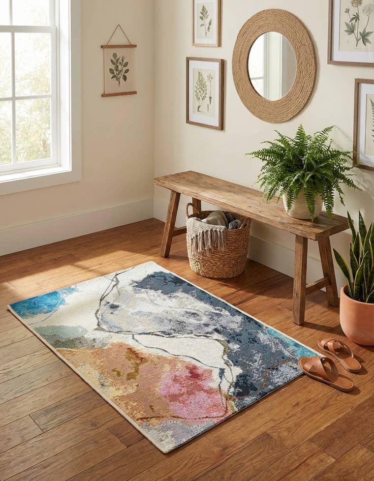 Detail image of 2' x 3' 1 Washable Modern Indoor / Outdoor Rug