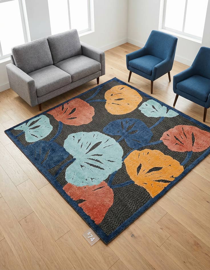 Detail image of 5' 3 x 5' 3  Washable Belize Indoor / Outdoor Square Rug