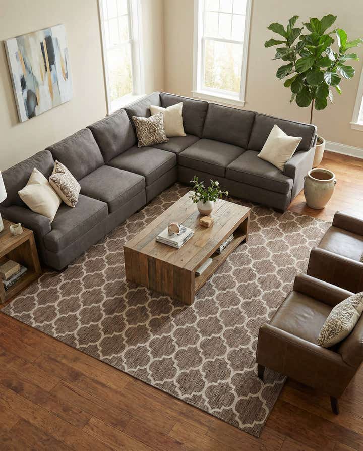 13' x 13' Easy-Clean Lattice Indoor / Outdoor Square Rug