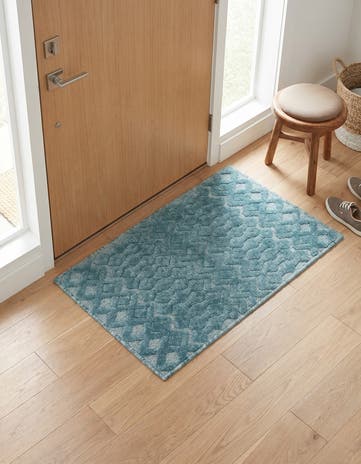 2' x 3' Easy-Clean Trellis Textured Indoor / Outdoor Rug