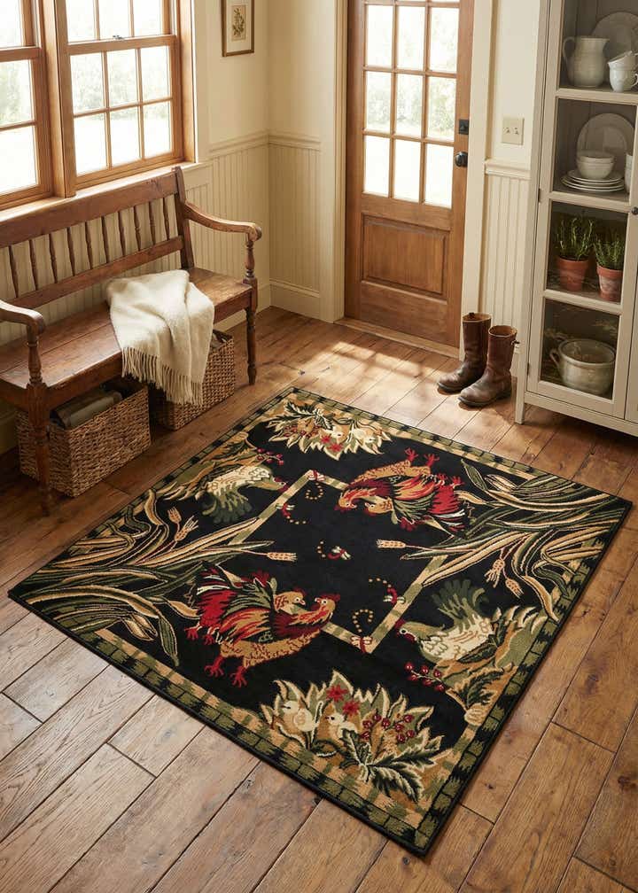 5' 3 x 5' 3 Country Square Rug