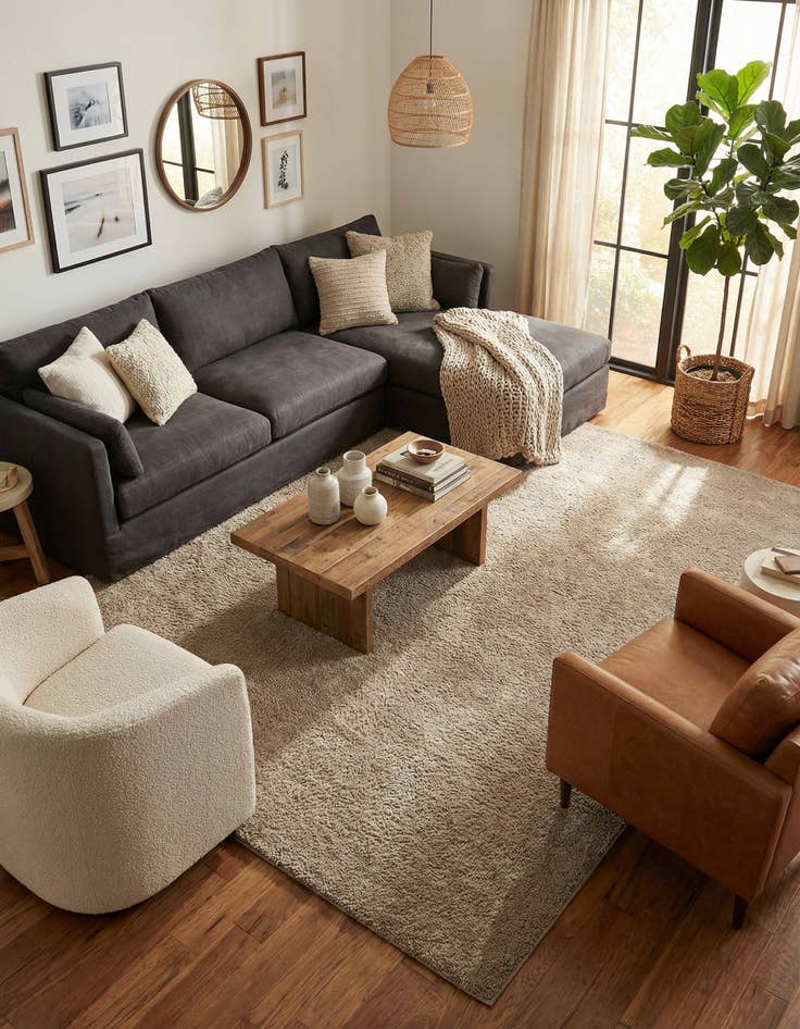 Detail image of 9' x 12' 2 Studio Solid Shag Rug