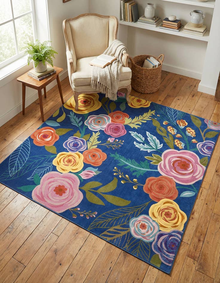 Detail image of 5' 3 x 5' 3 Blossom Square Rug