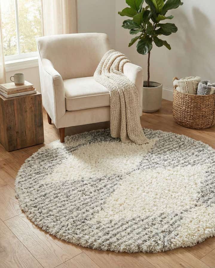 5' x 5' Infinity Shag Round Rug