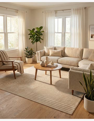 Ivory Contour Square Rug