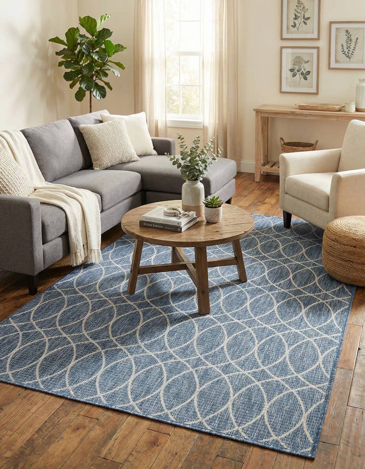 Detail image of 5' 3 x 8'  Washable Trellis Indoor / Outdoor Rug