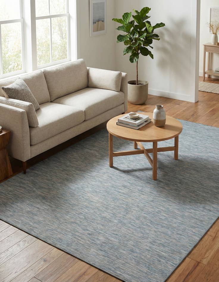 Detail image of 6' 3 x 9' Washable Solid Indoor / Outdoor Rug