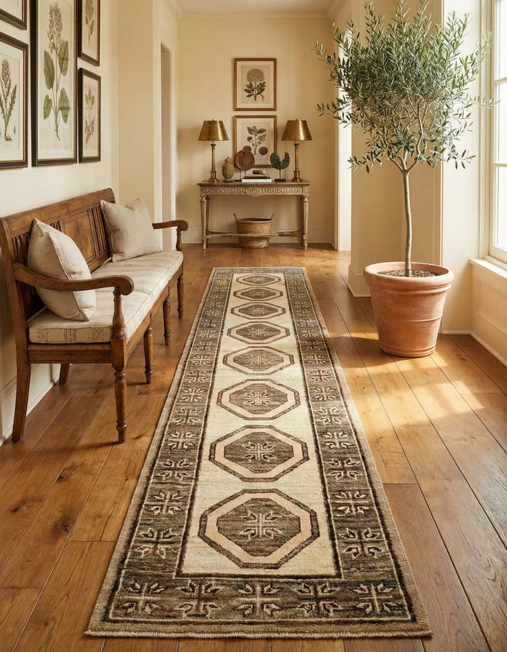 Detail image of 2' 9 x 10' 6 Hand Knotted Oushak Wool Runner Rug