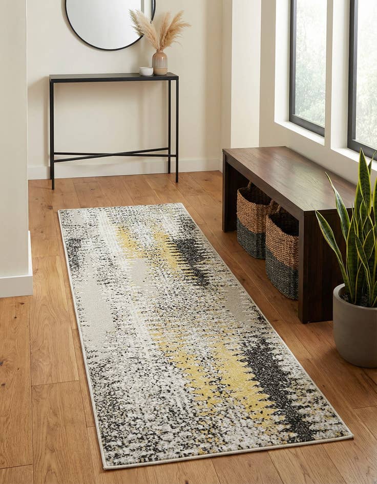 Detail image of 2' x 6' Easy-Clean Modern Indoor / Outdoor Runner Rug