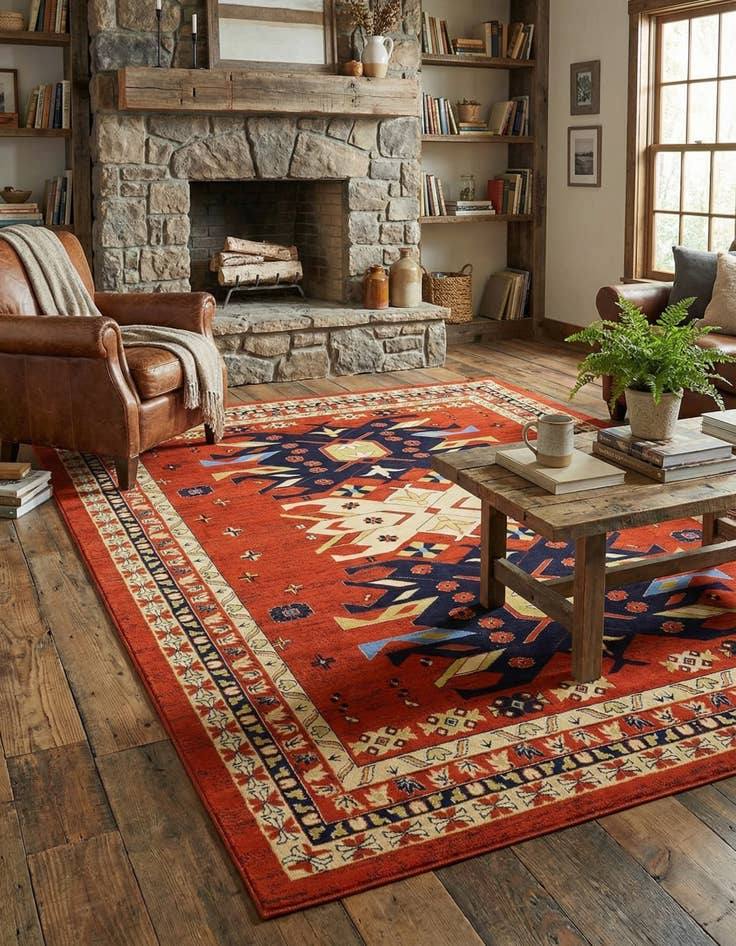 Detail image of 9' x 12' Heriz Design Rug