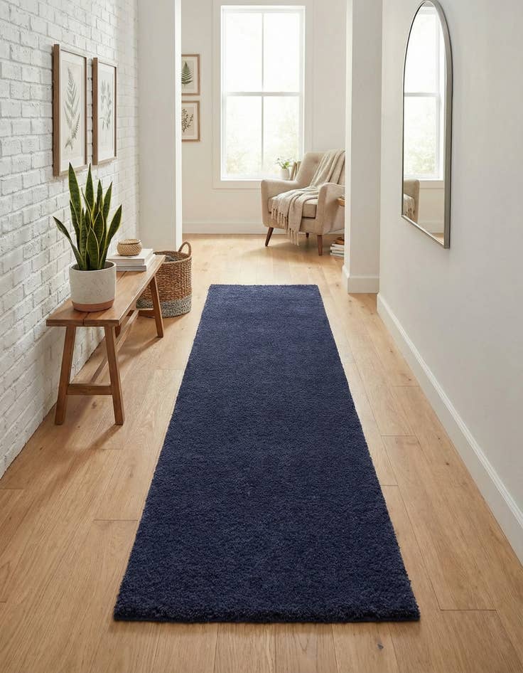 Detail image of 2' 7 x 10' Studio Solid Shag Runner Rug