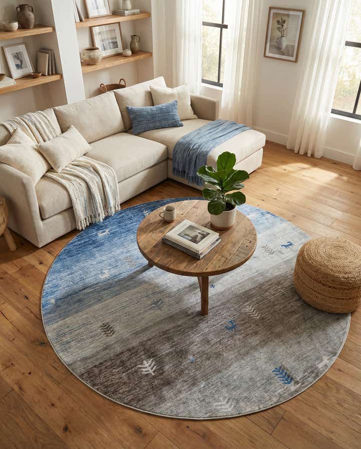 7' 10 x 7' 10 Gabbeh Round Rug