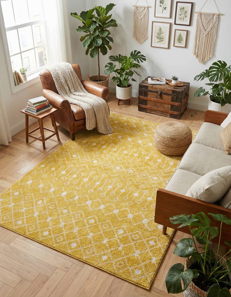 Detail image of 5' 3 x 8' Moroccan Trellis Rug