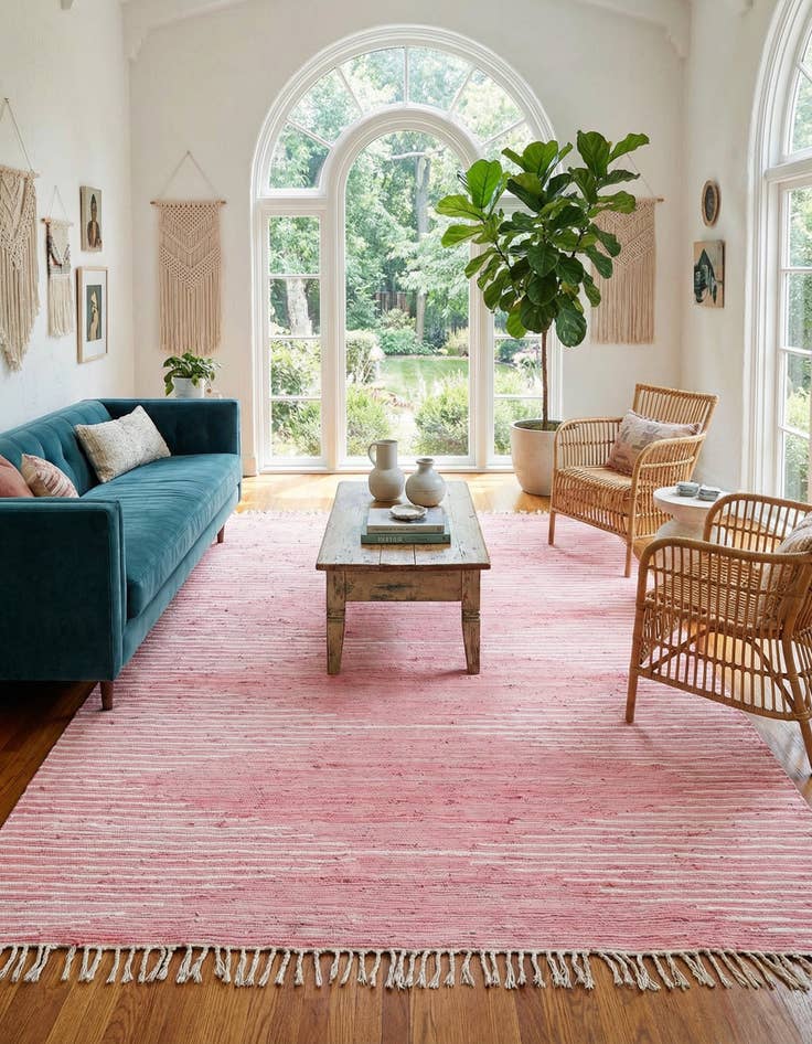 Detail image of 8' x 11' Hand Woven Chindi Cotton Rug