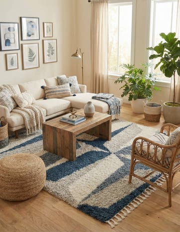 Blue Lagom Shag Square Rug