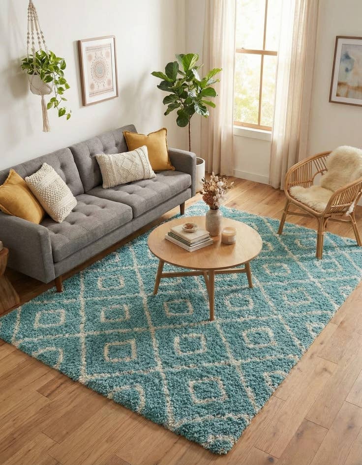 Detail image of 7' 10 x 10' Trellis Shag Rug