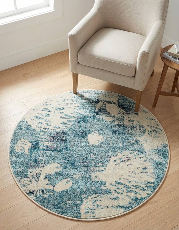 Detail image of 3' 3 x 3' 3  Washable Capri Round Rug