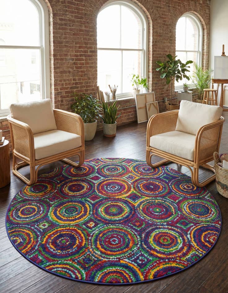 Detail image of 5' 3 x 5' 3 Calypso Round Rug