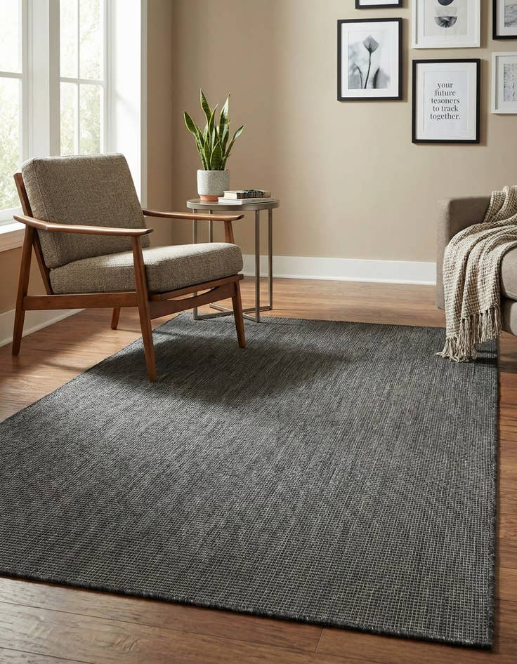 Detail image of 5' 3 x 8' Washable Solid Indoor / Outdoor Rug