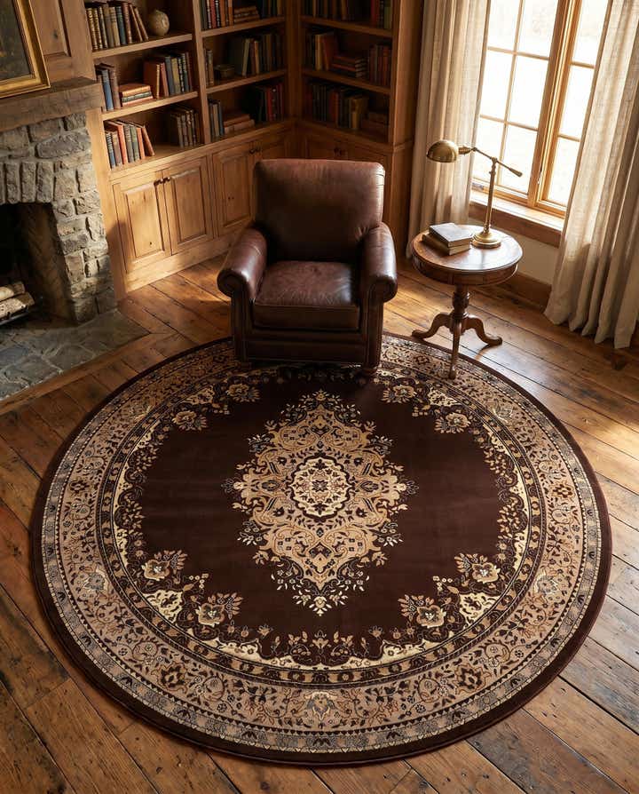 10' x 10' Mashad Design Round Rug