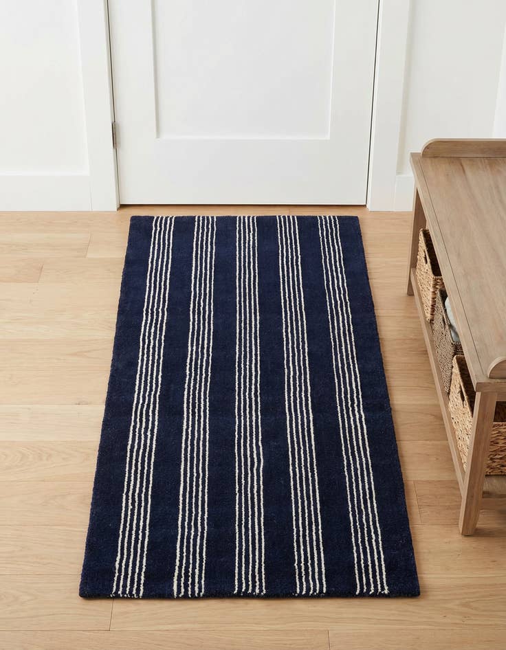 Detail image of 2' x 4' 1 Jill Zarin Striped Wool Runner Rug