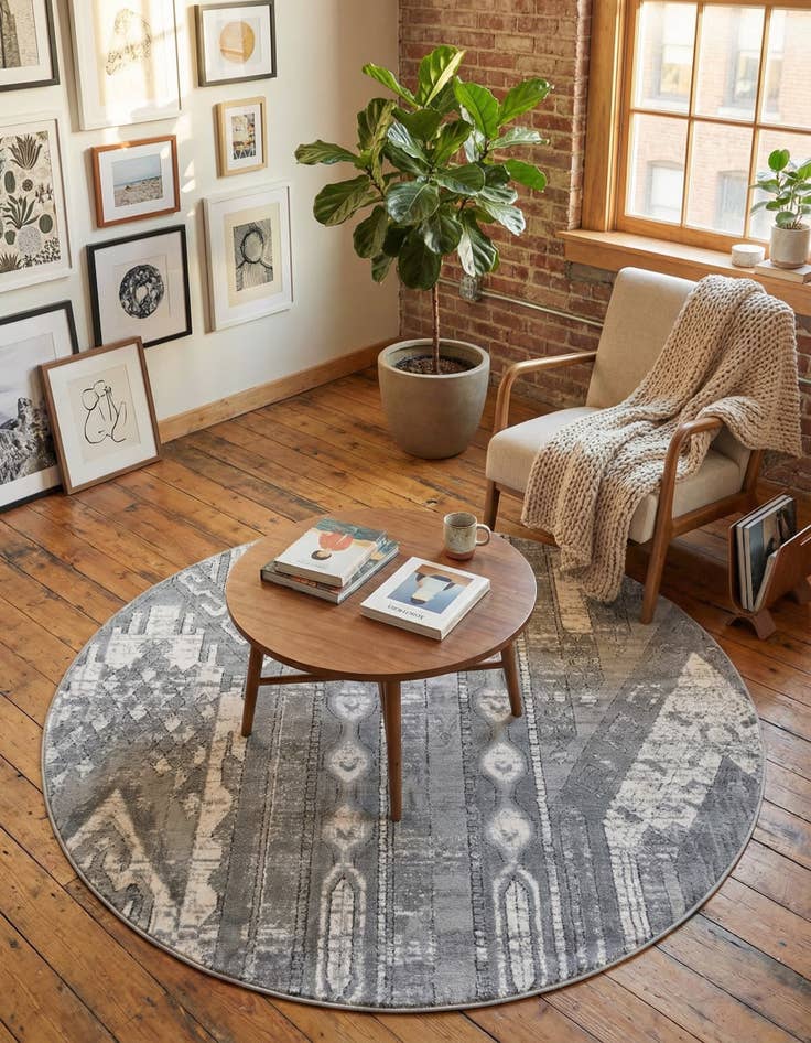 Detail image of 5' 3 x 5' 3 Oregon Round Rug