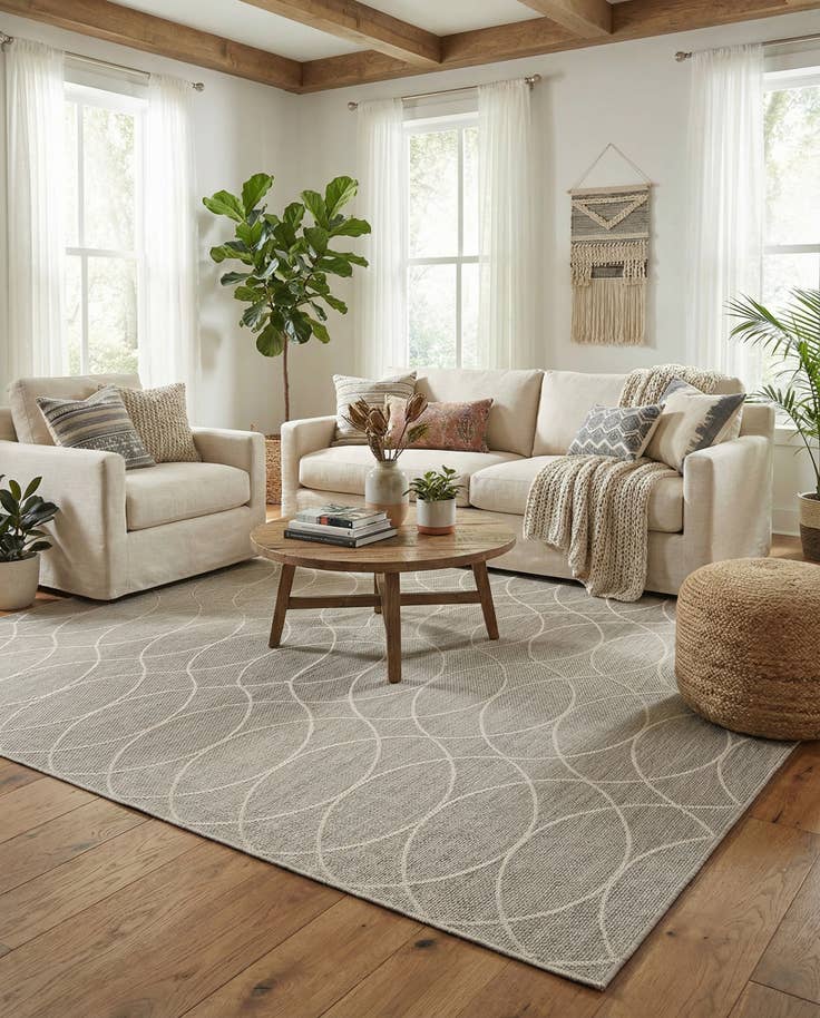 Detail image of 10' x 10' Easy-Clean Lattice Indoor / Outdoor Square Rug