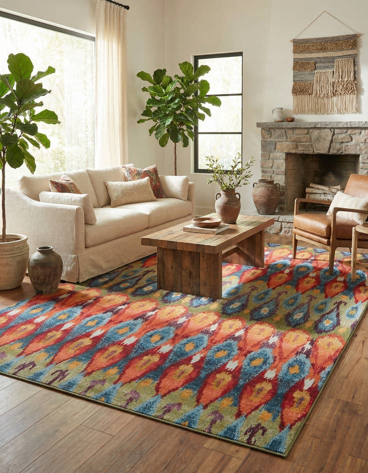 Detail image of 7' 10 x 10' Washable Modern Indoor / Outdoor Rug