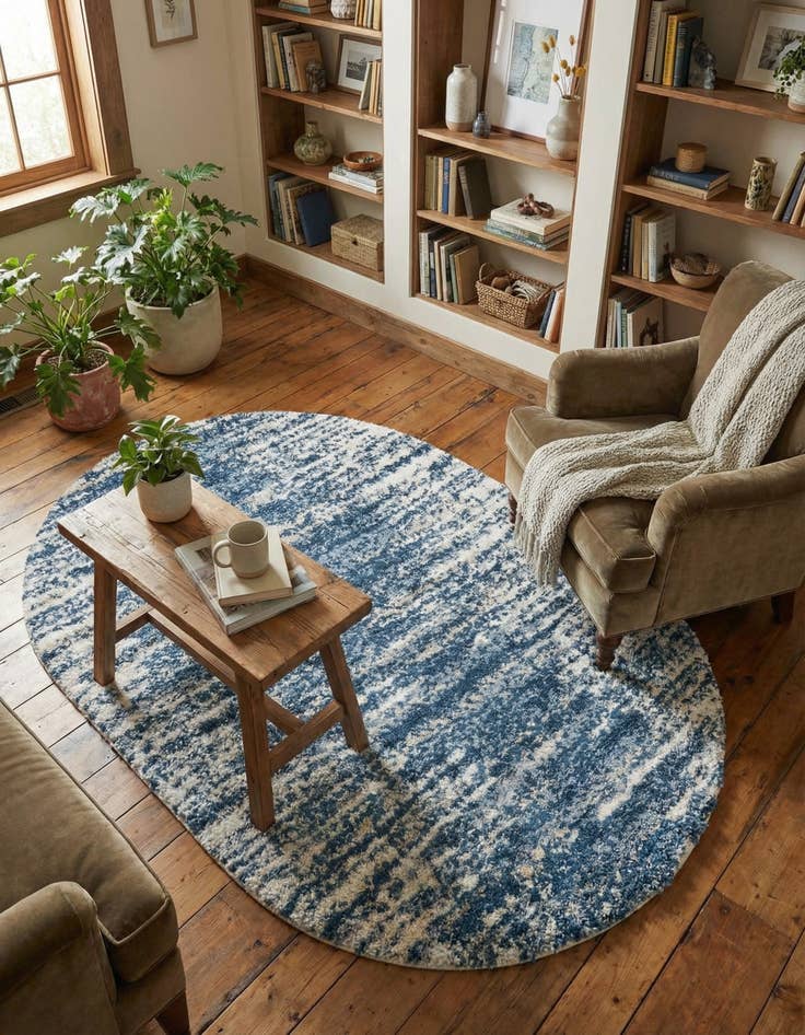 Detail image of 5' 3 x 8' Serenity Shag Oval Rug