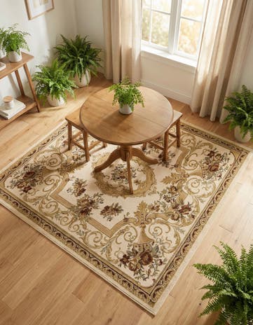 Cream Chateau Square Rug