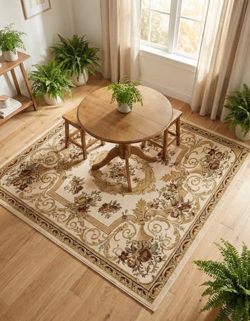 Cream Chateau Square Rug