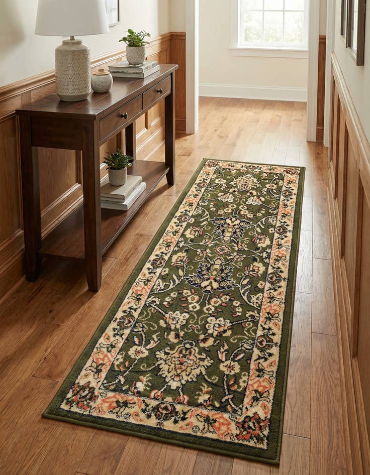 Detail image of 2' x 5' 3 Kashan Design Runner Rug