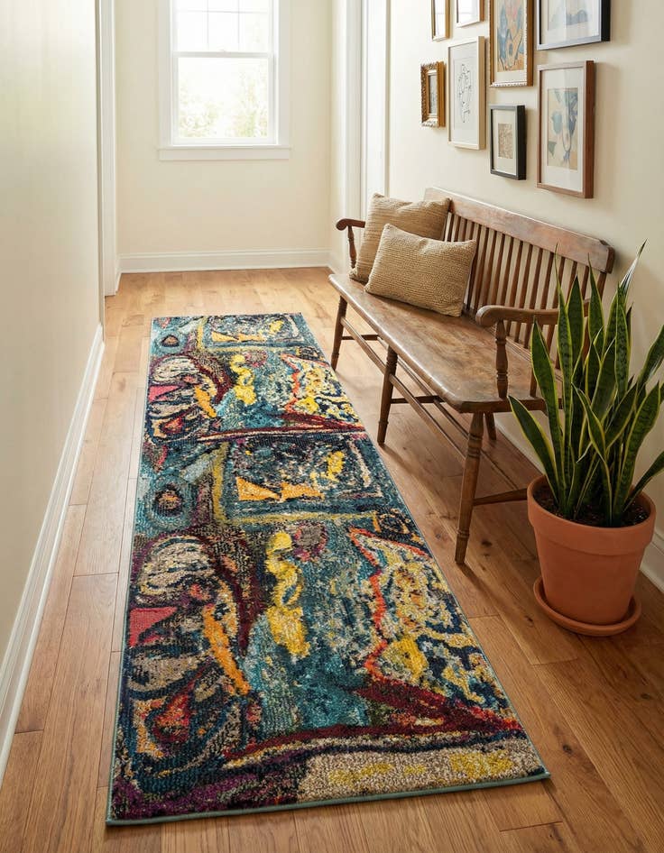 Detail image of 2' x 8'  Washable Haerfest Runner Rug