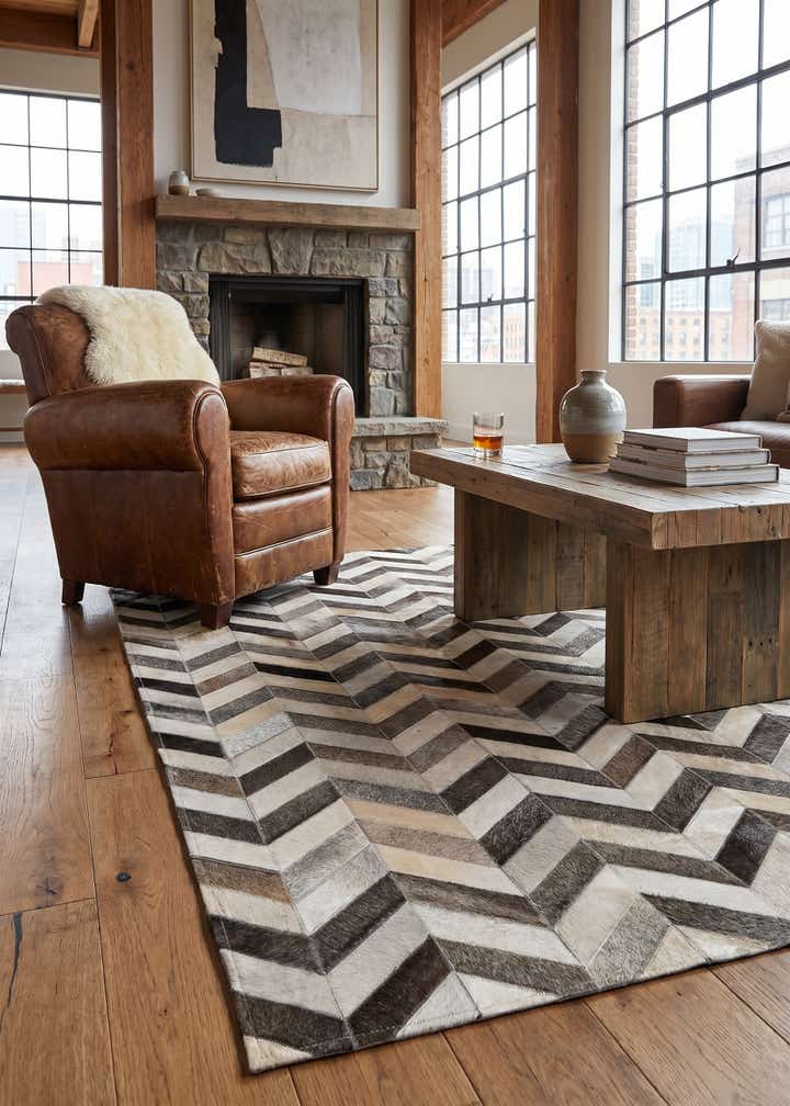 4' 1 x 6' 1 Cowhide - Patchwork Rug