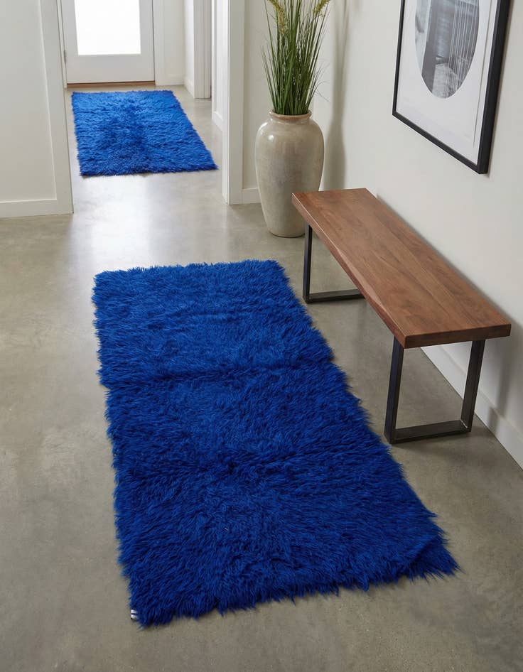 Detail image of 2' 4 x 4' 7 Hand Knotted Moroccan Wool Runner Rug