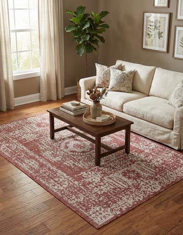 5' 3 x 8' Easy-Clean Traditional Indoor / Outdoor Rug