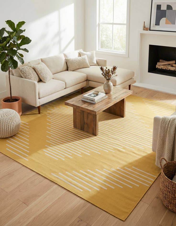 Detail image of 10' 8 x 10' 8 Easy-Clean Modern Indoor / Outdoor Square Rug
