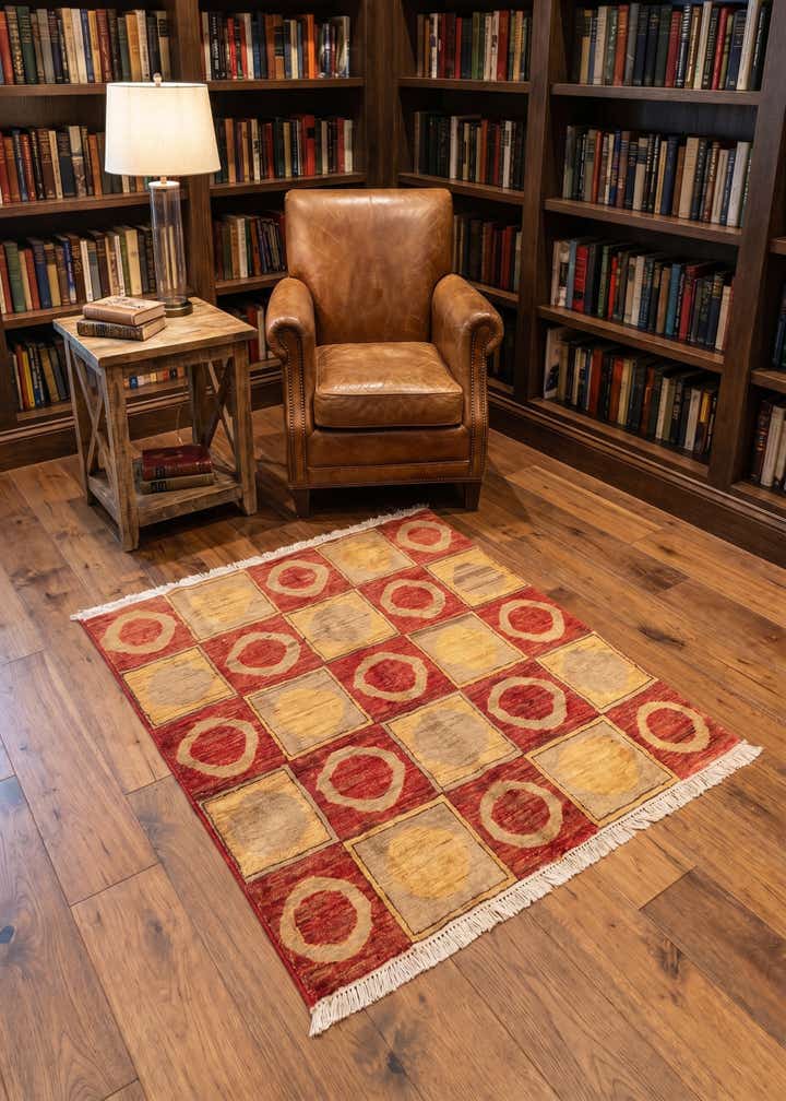 3' 9 x 5' 8 Hand Knotted Kashkuli Gabbeh Wool Rug