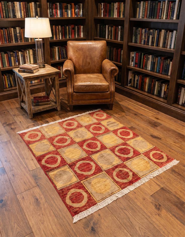 Detail image of 3' 9 x 5' 8 Hand Knotted Kashkuli Gabbeh Wool Rug