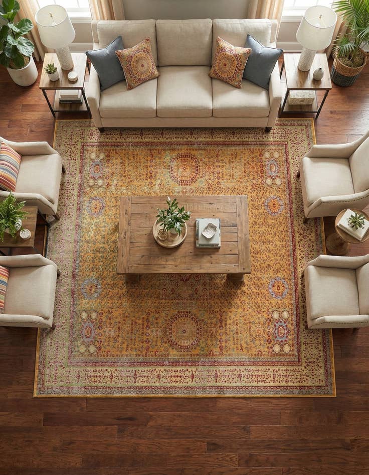 Detail image of 8' x 8' Aqua Square Rug