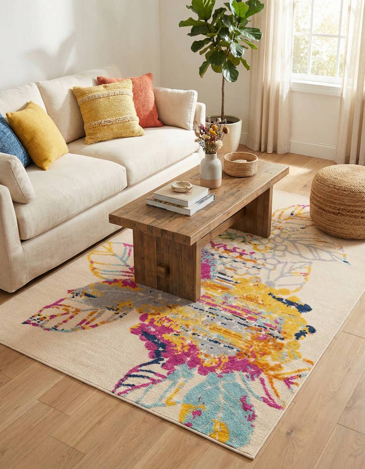 Detail image of 5' 3 x 7' 7 Washable Indoor / Outdoor Rug