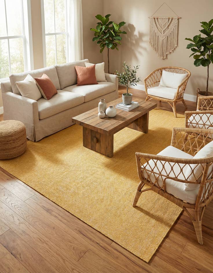 Detail image of  7' 10 x 11'  Washable Solid Indoor / Outdoor Rug