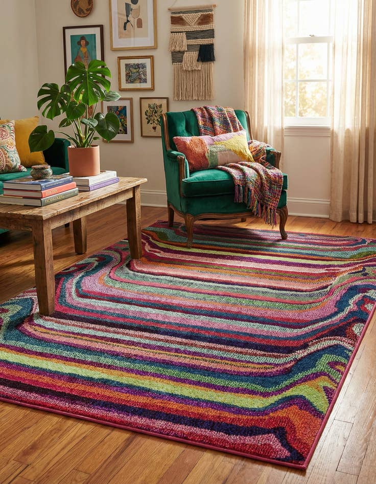 Detail image of 4' x 6'  Washable Spectrum Rug