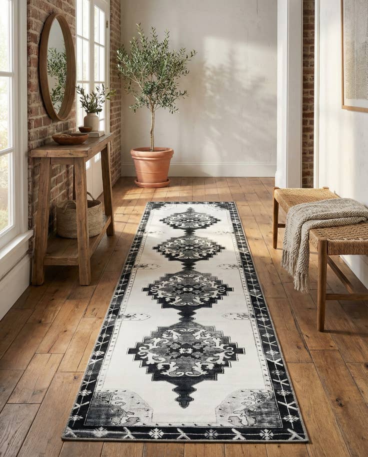 Detail image of 2' 6 x 12' Washable Timeless Runner Rug