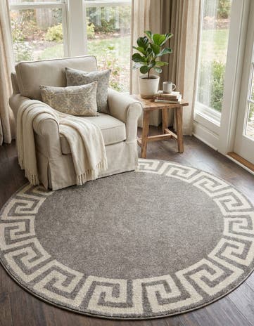 Gray Hera Round Rug